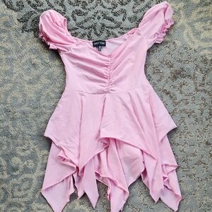 Current Mood Dolls Kill Chasin’ Rainbows Asymmetrical Dress Pink Medium